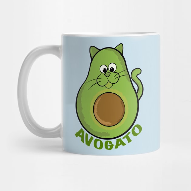 Avogato - the avocado cat by Kale's Art